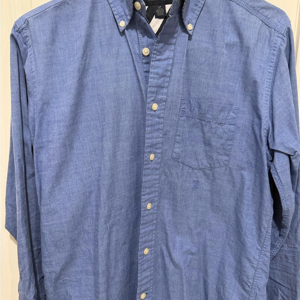 Tommy Hilfiger Men's Medium Blue Button-Down Shirt